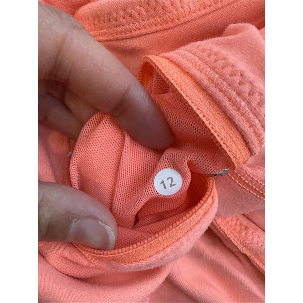 LULULEMON sz 12 DEFINE Jacket SUNNY CORAL Tangerine Peach Athletic Stretch *Luon - Picture 7 of 9